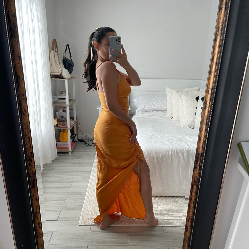 Mustard Spaghetti Strap Dress - Picture 3 of 3